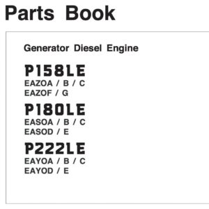 DOOSAN Generator P158LE  P180LE P222LE parts manual catalog  CD